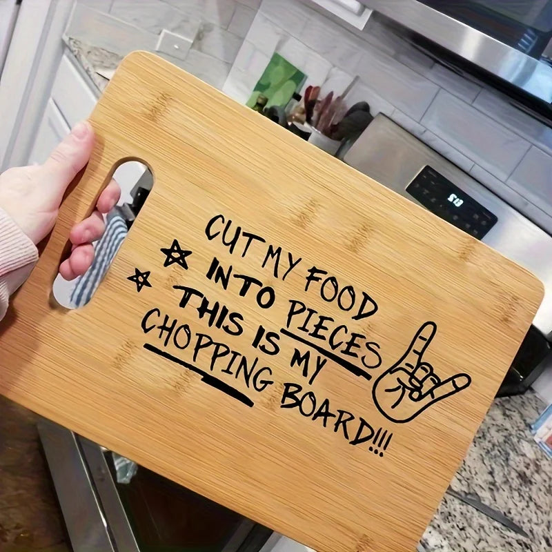 Cutting Board, Engraved Cutting Board, Cut My Food into Small Pieces Cutting Board, Laser Engraved Funny Bamboo Cutting Board