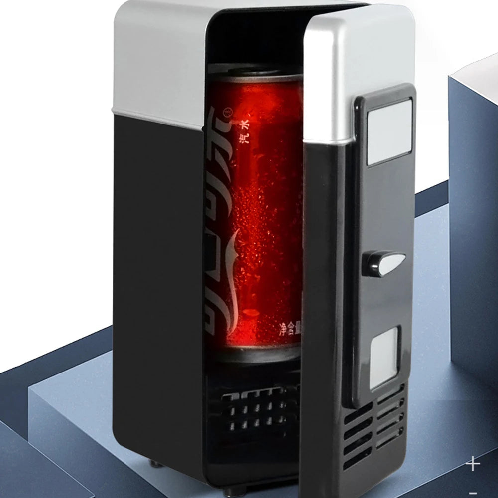 Mini USB Fridge Portable Cooler Beverage Drink Cans Cooler / Warmer Refrigerator for Car Laptop PC Computer Black Red Color 2025