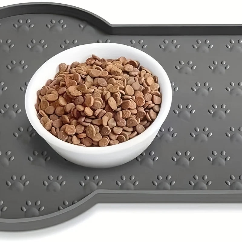 Silicone Dog Feeding Mat winter Non-Slip Pet Food Pad with Raised Edges Dog Mat Washable Waterproof Pet Bowl Pad Feeder Mats