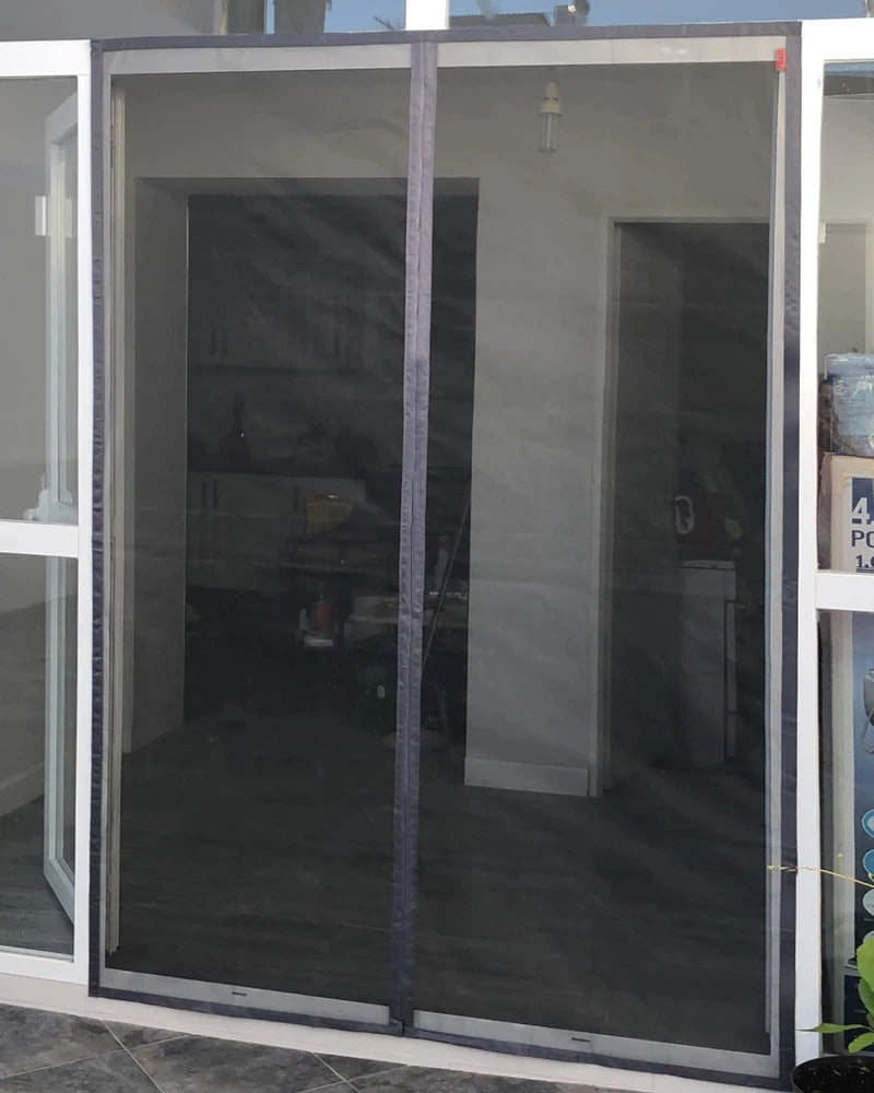 Magnetic Mosquito Net Door Screen Customized Size Grey Invisible Mesh Summer Insect Proof Automatic Closing Curtain