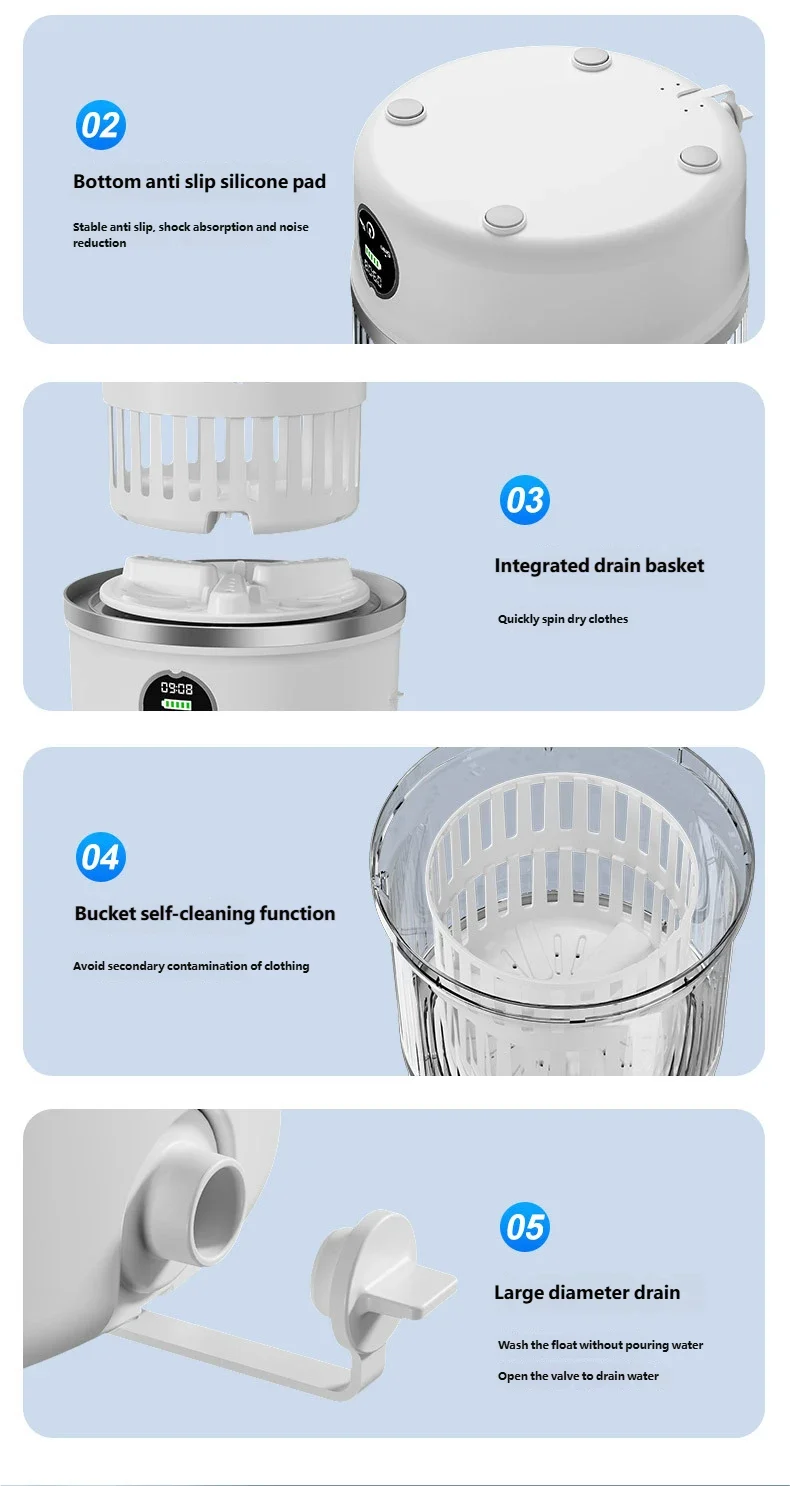 HOMEFISH Dehydrated Underwear Washing Machine Fully Automatic Dormitory Mini Mini Sock and Underwear Washing Machine