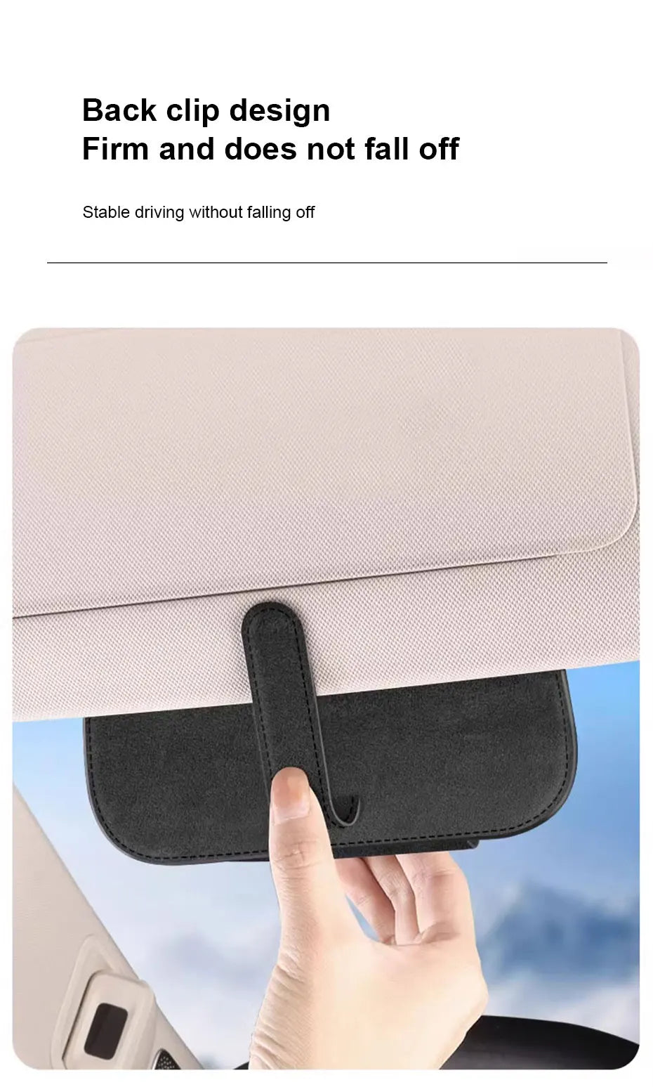 BLALION Car Glasses Case Auto Sun Visor Suede Glasses Holder Sunglasses Clip Card Ticket Holder Universal Interior Accessories