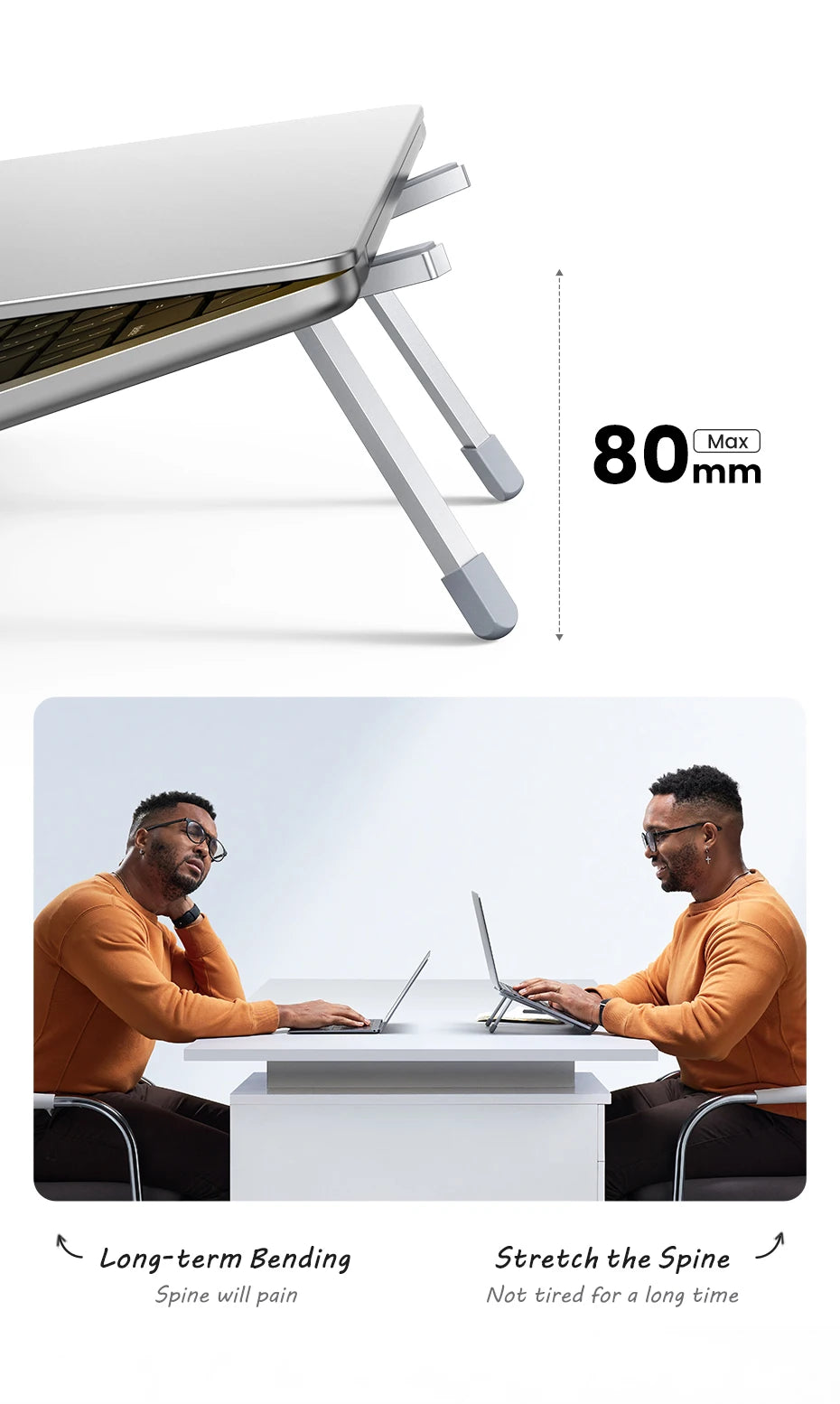 UGREEN Laptop Stand For Macbook Pro Foldable Aluminum Vertical Notebook Stand Laptop Support Macbook Air Pro Tablet Phone Stand