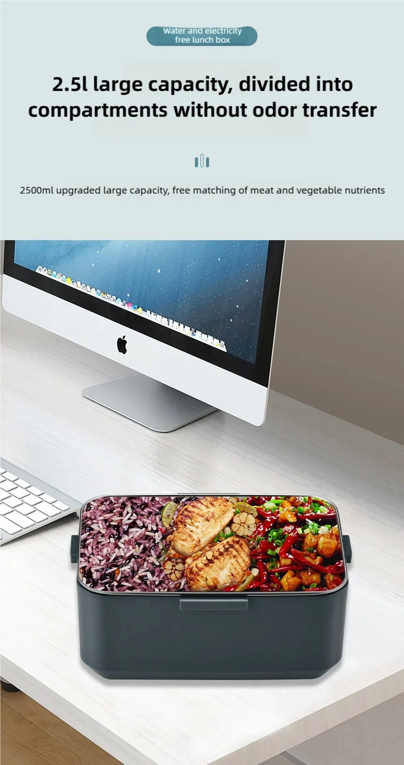 TINSOL New 3.5L Electric Lunch Box 90W Portable Food Heater Suitable for Car or Home Leak-proof Lunch Heating Microwave