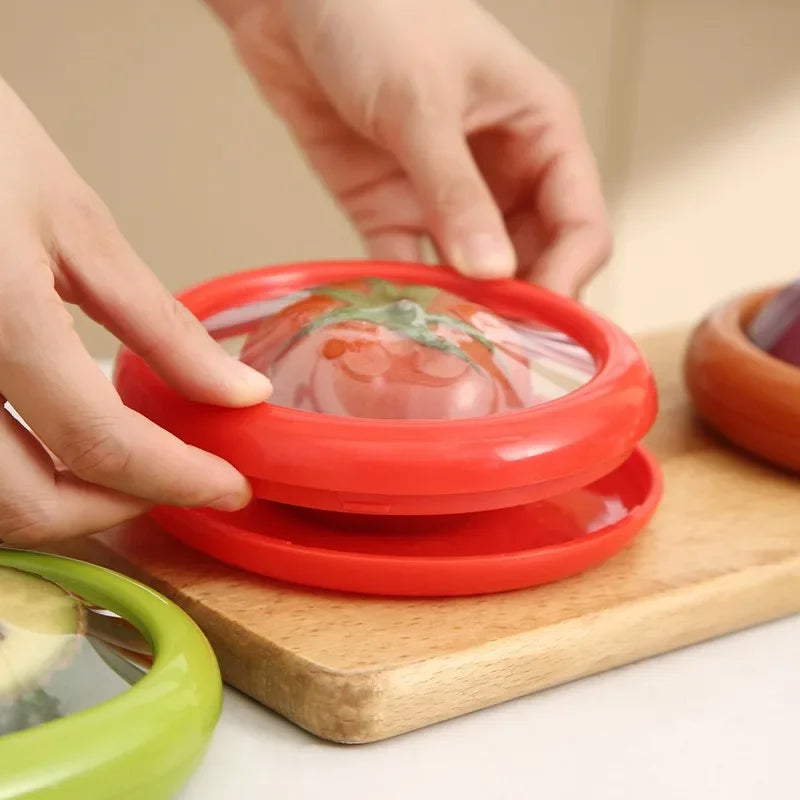 1PC/4Pcs Set Fruit Preservation Storage Box Silicone Film Food Box Sealed Mini Refrigerator for Storage Vegetable Lemon Fresh