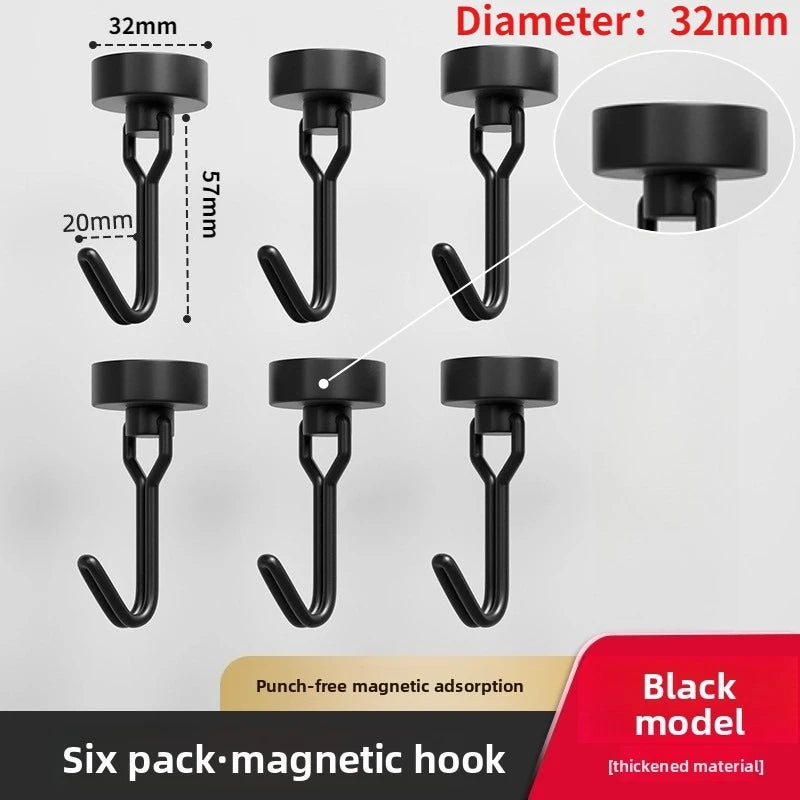 Heavy Duty Neodymium Rare Earth Magnetic Hooks for Cruise Ship Refrigerator Kitchen Home Office Hanging Organization Strong Hold
