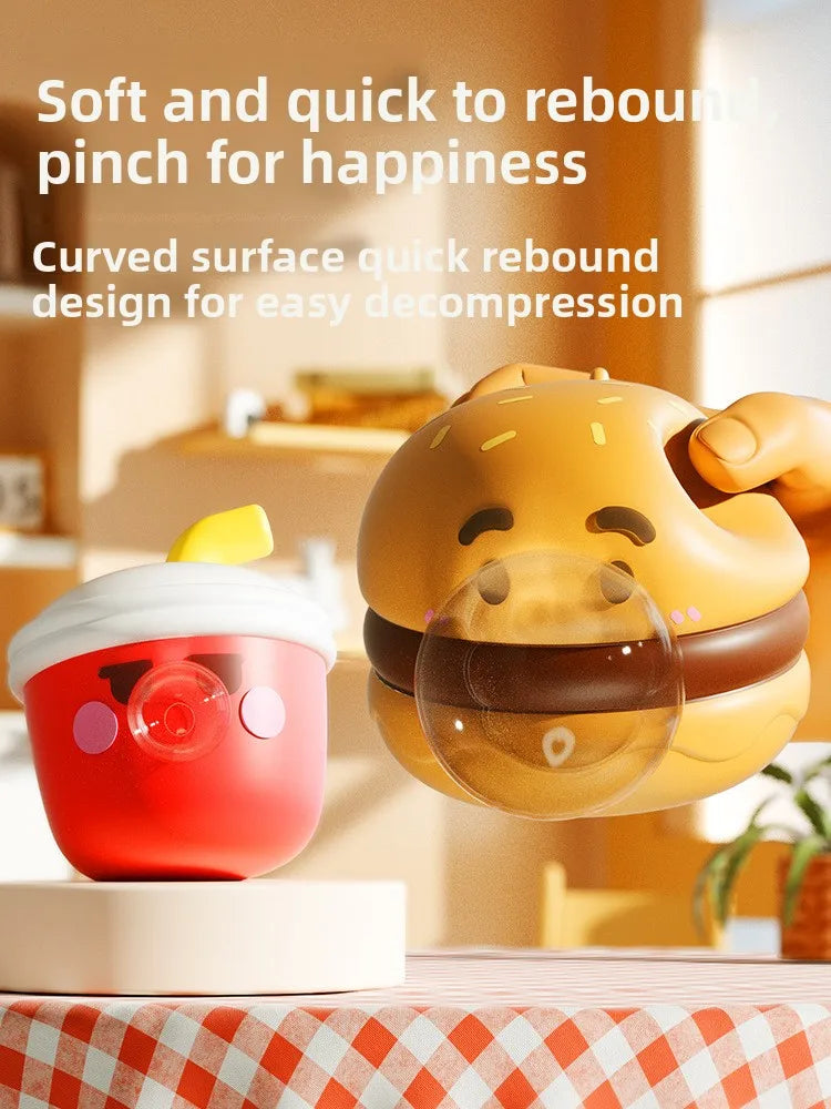 Cute Food Series Spitting Bubbles Squishy Squeeze Toys Anxiety Stress Relief Sensory Antistress Toys For Adults Kids Toys Gifts