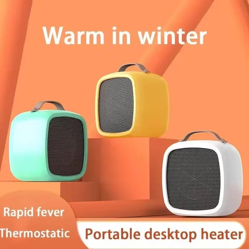 Mini Portable Heaters Desktop Mutes Fast Heating Warmer Fan 500W PTC-Ceramic Warm Air Heaters for Indoor Office Winter