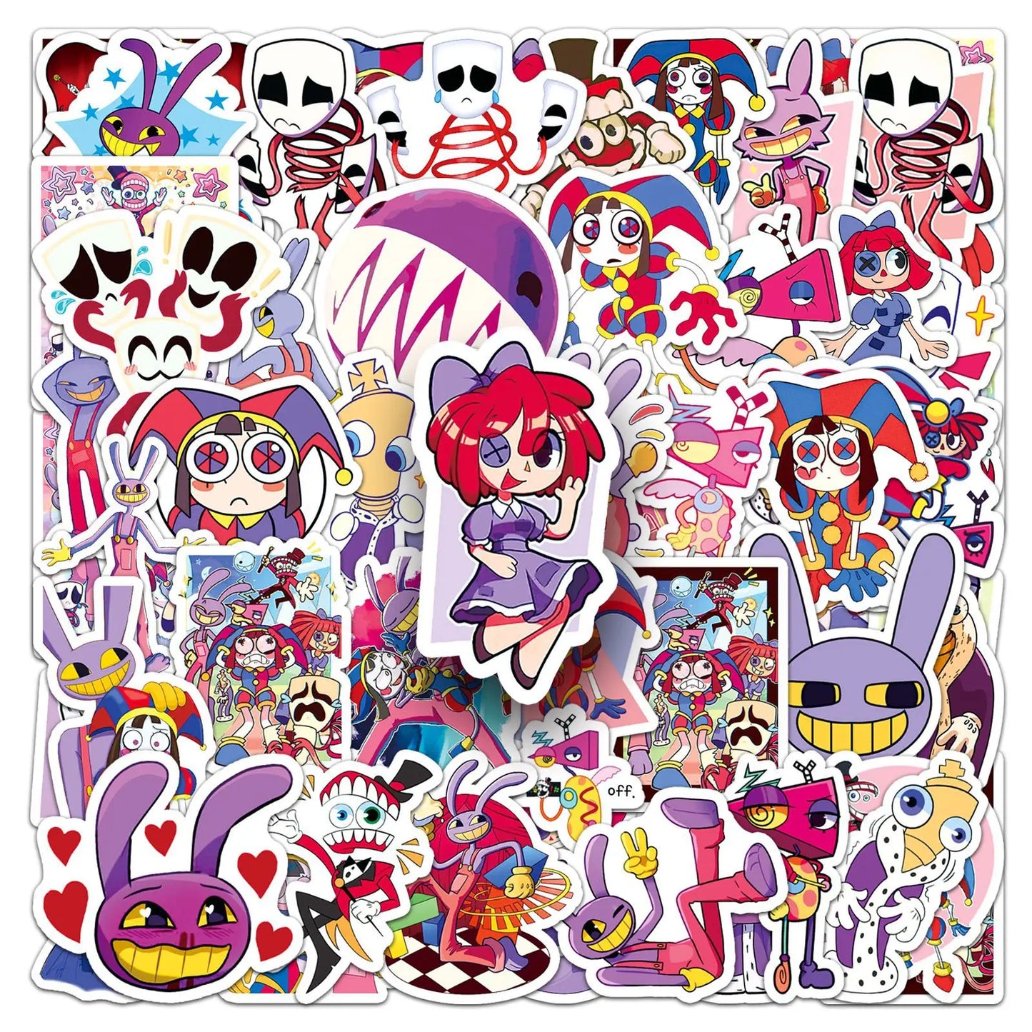 54 PCS The Amazing Digital Circus Sticker Cartoon Skateboard Water Cup Decoration Graffiti Sticker Children’s Toy Birthday Gift