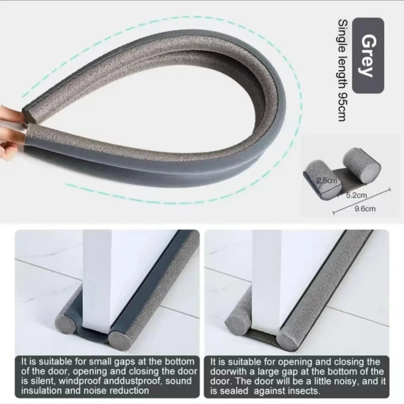2-Pack Flexible Under Door Draft Stopper Bottom Seal Strip Weather Strip Anti-Cold Gap Blocker Thicker Sealing Strip 93 men di