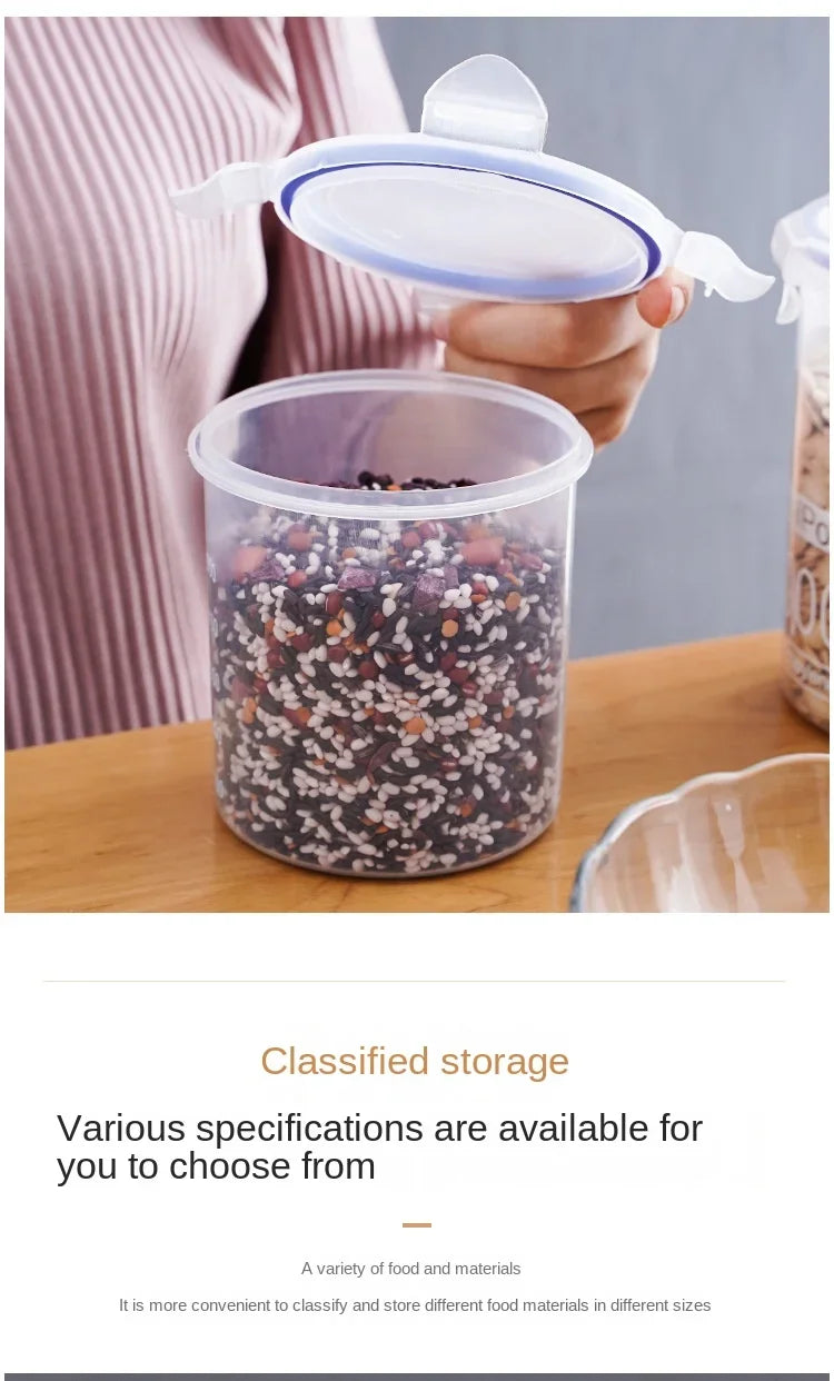 1-4PCS Sealed Jars With Scale Grain Crisper Kitchen Refrigerator Organize Sealed Container Clear Jar Spice Sugar Storage Boxes