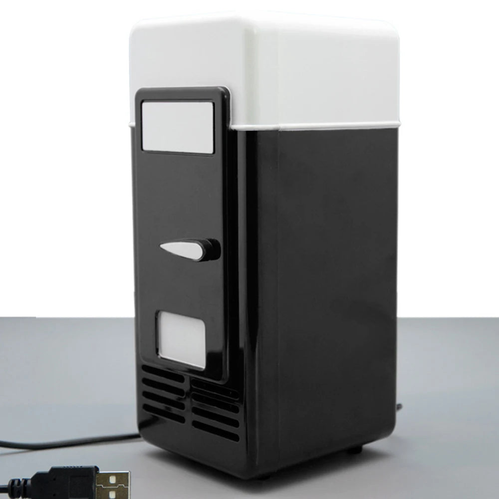 Mini USB Fridge Portable Cooler Beverage Drink Cans Cooler / Warmer Refrigerator for Car Laptop PC Computer Black Red Color 2025