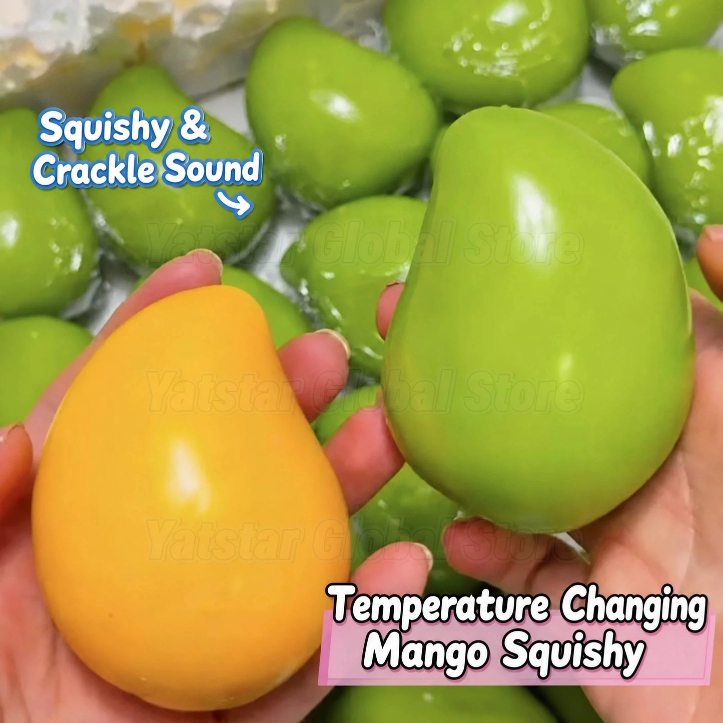 2026 New Handmade Crispy Mango Squishy Stress Ball Crunchy Squeeze Fidget Toy Round Blocks ASMR Sensory Decompression for Adults