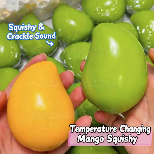 2026 New Handmade Crispy Mango Squishy Stress Ball Crunchy Squeeze Fidget Toy Round Blocks ASMR Sensory Decompression for Adults