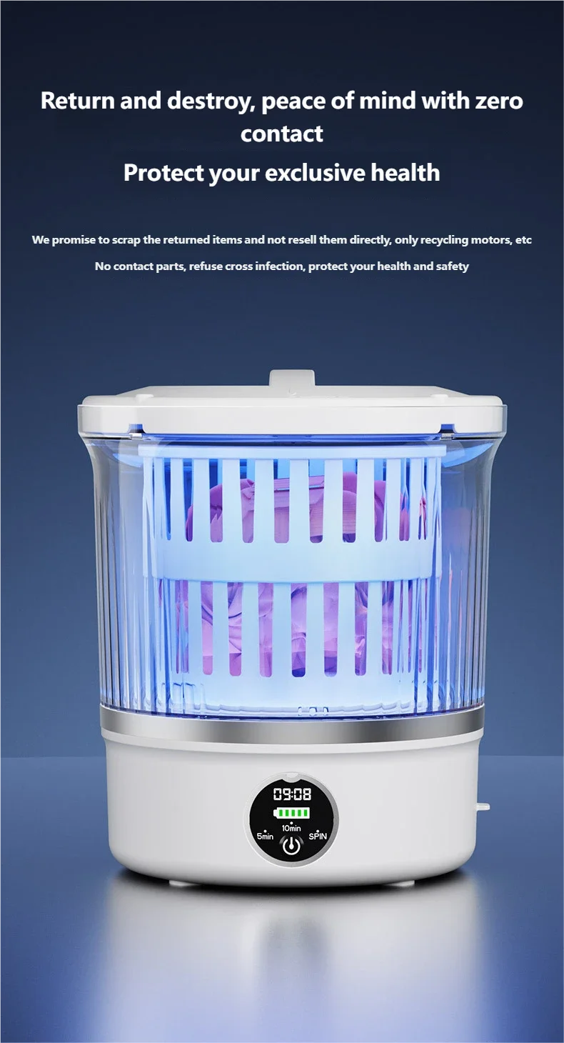 HOMEFISH Dehydrated Underwear Washing Machine Fully Automatic Dormitory Mini Mini Sock and Underwear Washing Machine