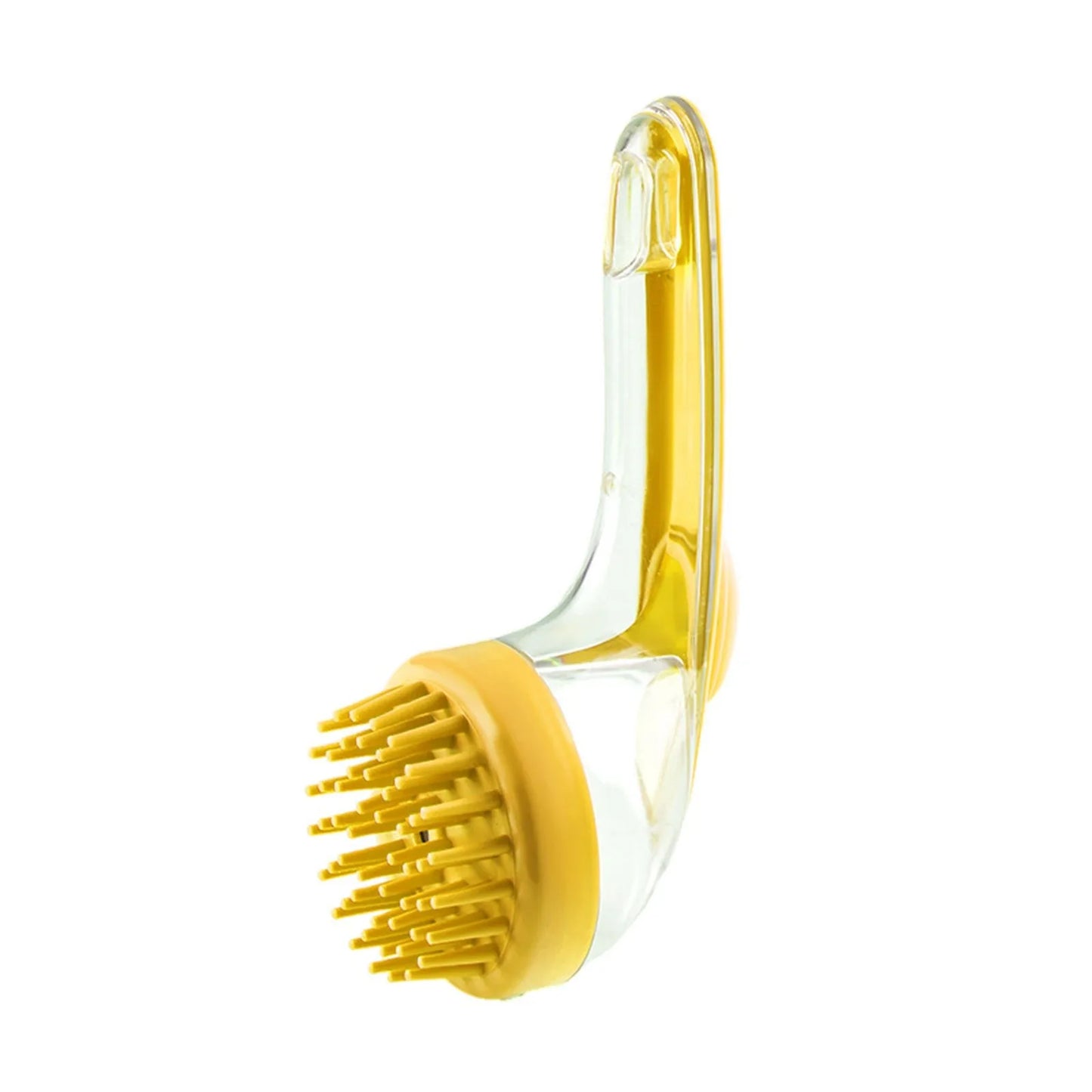 1pc Pet Bath Brush Soft Silicone Long Handle With Shampoo Dispenser Gentle Massage For Grooming And Cleaning Fur And Hair