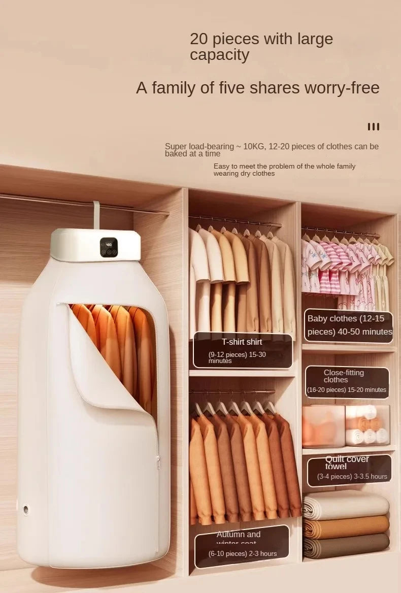 HOMEFISHMultifunctional Dryer Electric Clothes Home Cabinet Floor Machine Dryers Warm Air Dryer With Timing Home with Remote