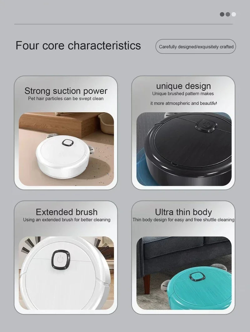 Lenovo 3-in-1 Smart Sweeping Robot Vacuum Mop 4000pa Strong Suction Washable Mop For Pet Hair Hard Floor Ideal Home Kitchen Room