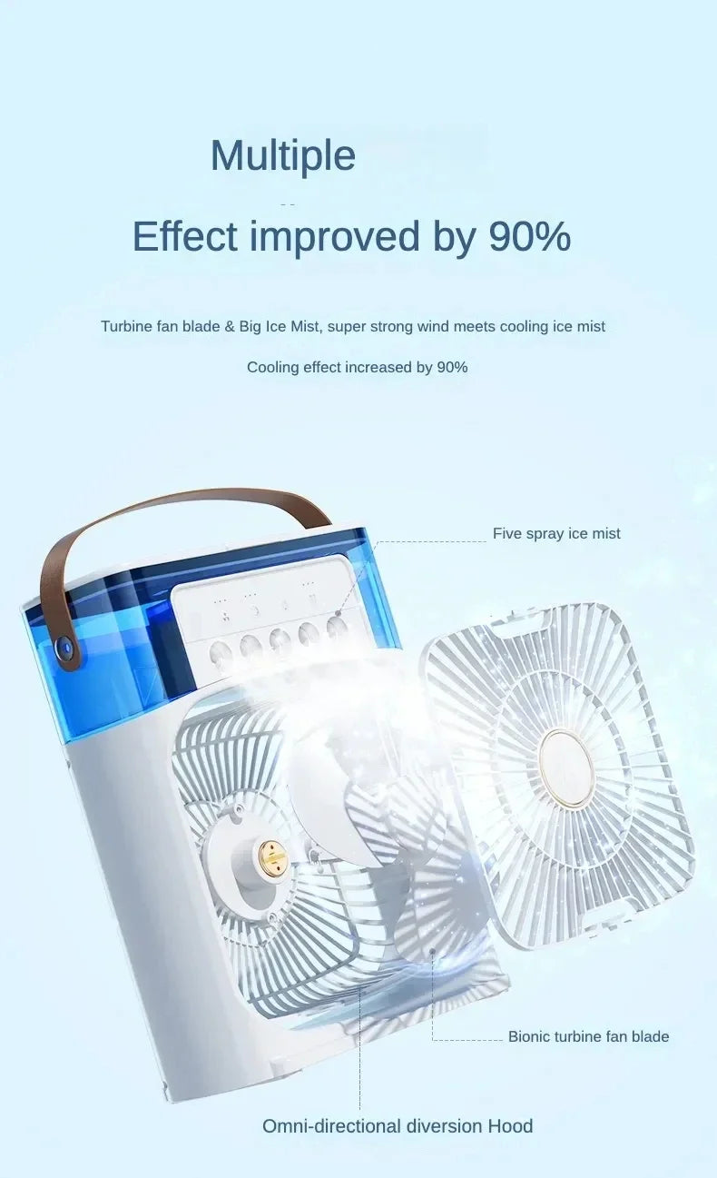 Lenovo Portable Humidifier Fan Air Conditioner Household Small Air Cooler Hydrocooling Air Adjustment For Office 3 Speed Fan New