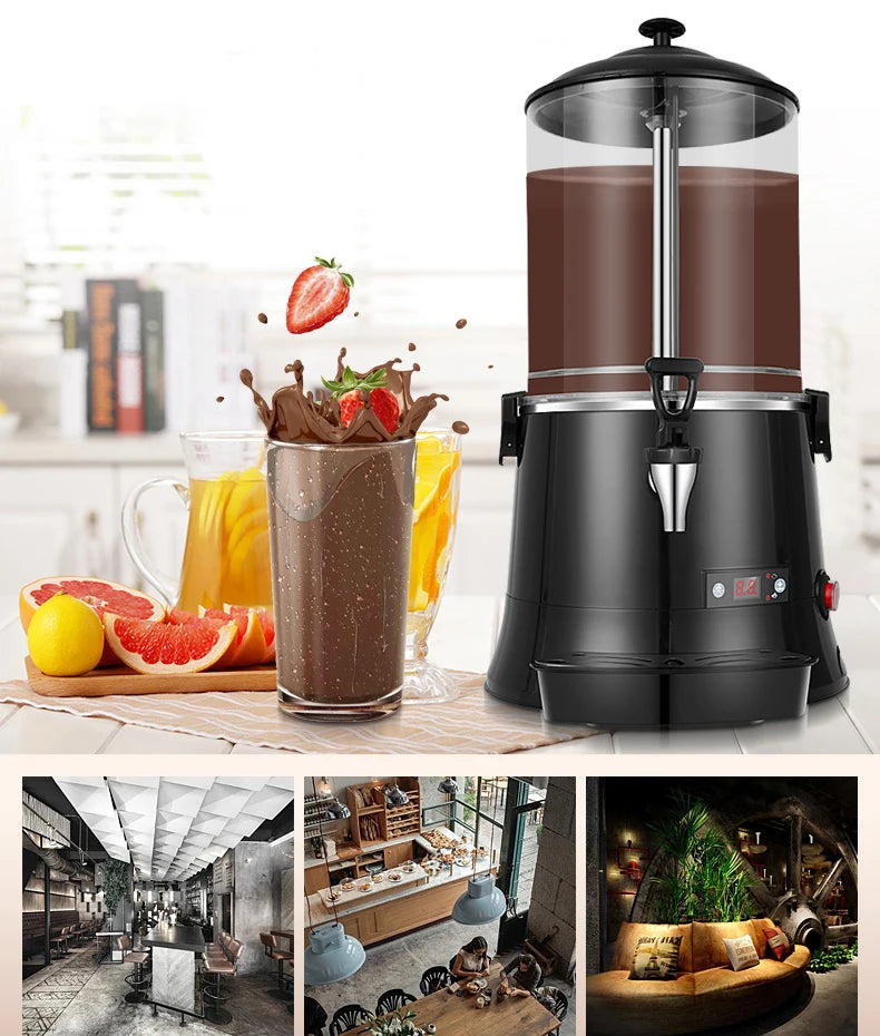 110V 220V 10L Hot Chocolate Warmer Machine Electric Hot Drink Milk Juice Mixer Blender Coffee Milk Wine Tea Dispenser Machine