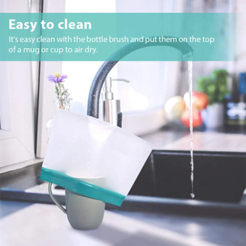 Reusable Silicone Food Bag Freezer Stand Up Fresh-keeping Bag Food Fruit Storage Bag Kitchen Leakproof Fresh Shut Bags BPA Free