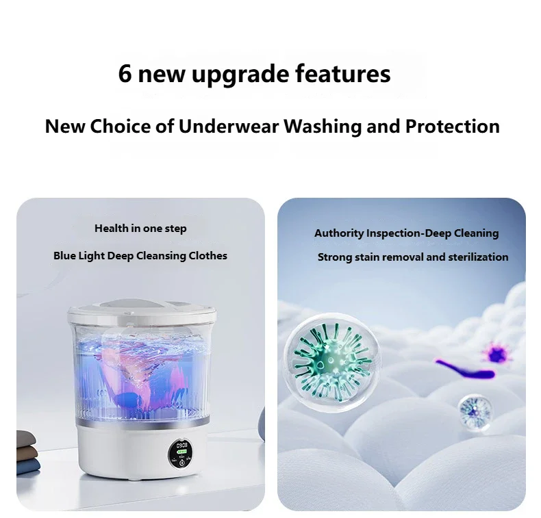 HOMEFISH Dehydrated Underwear Washing Machine Fully Automatic Dormitory Mini Mini Sock and Underwear Washing Machine