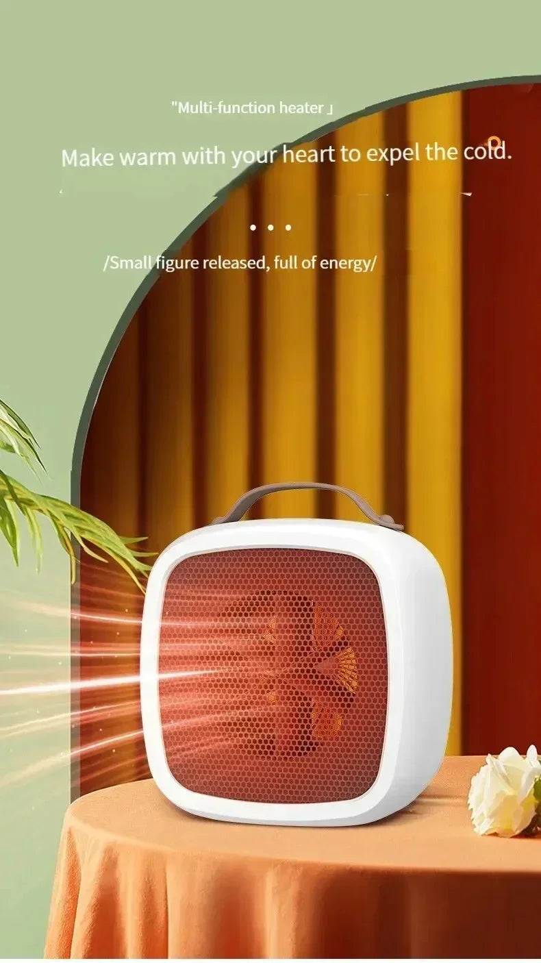 Mini Portable Heaters Desktop Mutes Fast Heating Warmer Fan 500W PTC-Ceramic Warm Air Heaters for Indoor Office Winter