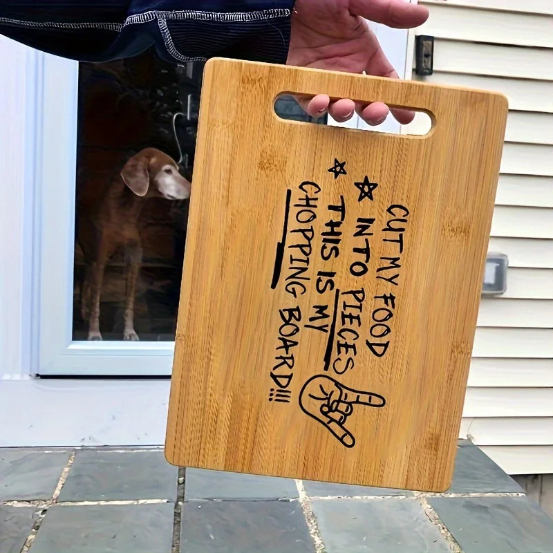 Cutting Board, Engraved Cutting Board, Cut My Food into Small Pieces Cutting Board, Laser Engraved Funny Bamboo Cutting Board