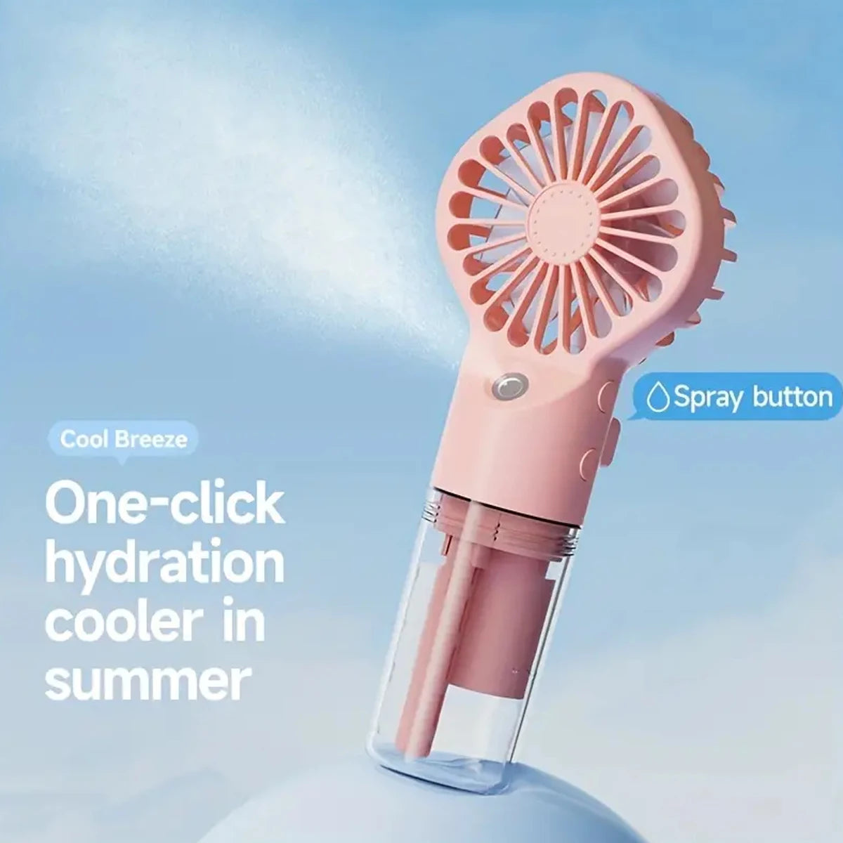 Handheld Mini Fan Air Conditioner USB Rechargeable Portable Mist Cooler Cooling Spray Humidifier Fan for Home/Office/Dorm