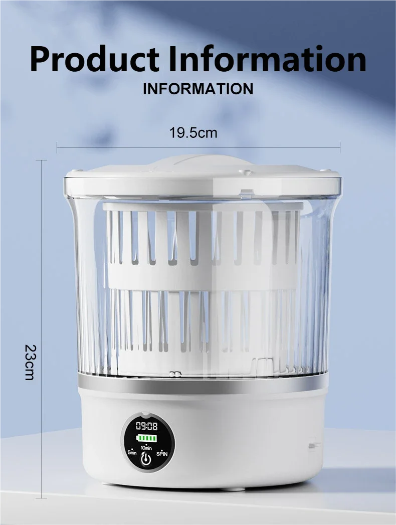 HOMEFISH Dehydrated Underwear Washing Machine Fully Automatic Dormitory Mini Mini Sock and Underwear Washing Machine