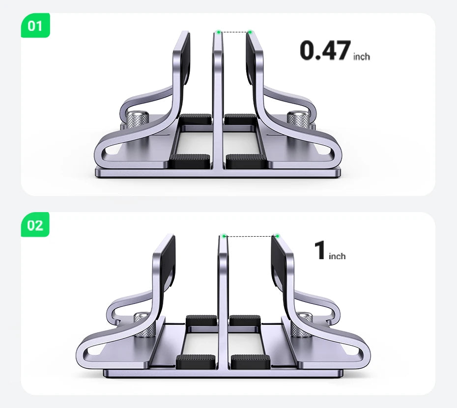 UGREEN Vertical Laptop Stand Holder Foldable Aluminum Notebook Stand Laptop Tablet Stand Support For Macbook Air Pro PC 17 inch