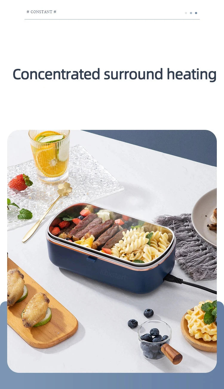 220V Electric Lunch Box 900ml Portable Rice Cooker Water Free Heating Bento Box  Thermostatic Heating Food Warmer For Office