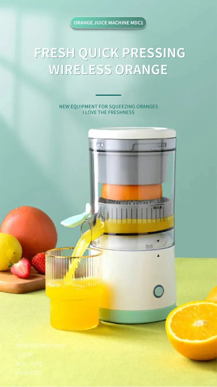 Portable Electric Juicer USB Rechargeable Wireless Mini Fruit Blender Automatic Juice Squeezer for Home Travel Office