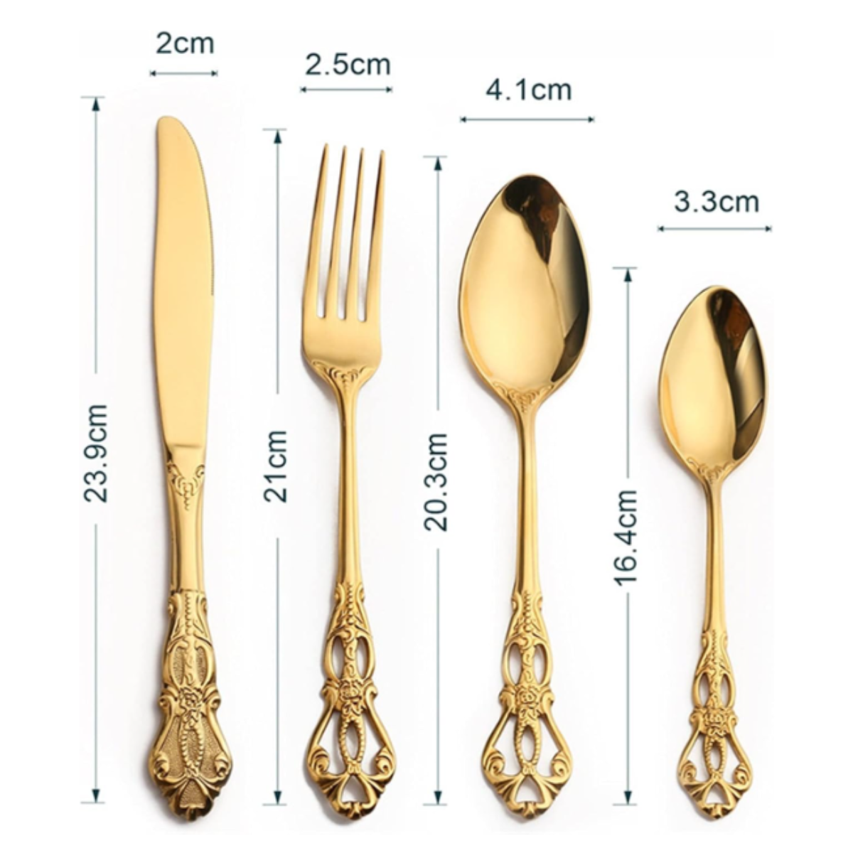 Cubiertos Set x24 Dorados por mayor - Bazar Mayorista