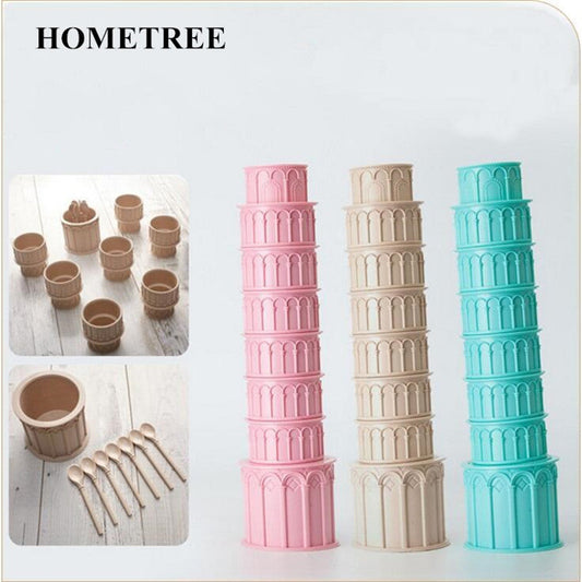 Set tazas torre piza por mayor - Bazar Mayorista