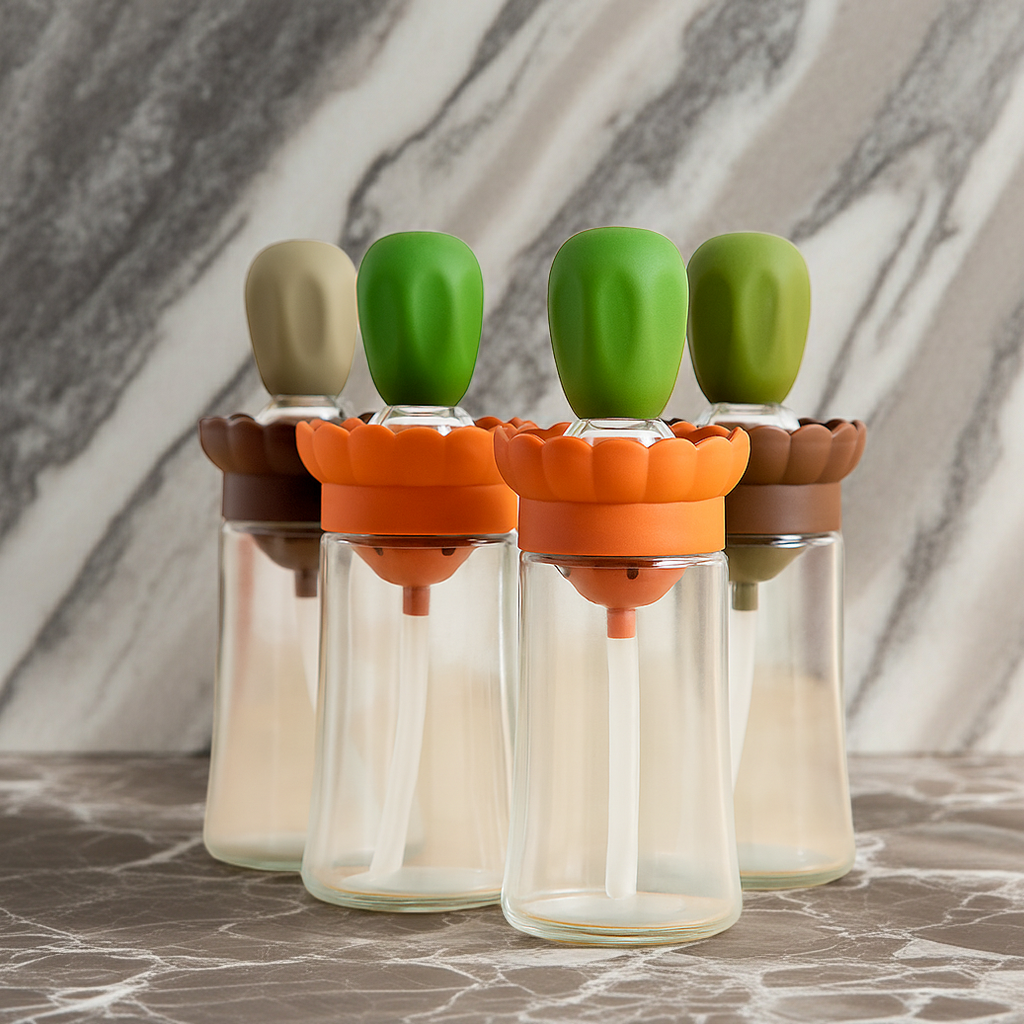 Aceitero con pincel de silicona por mayor - Bazar Mayorista