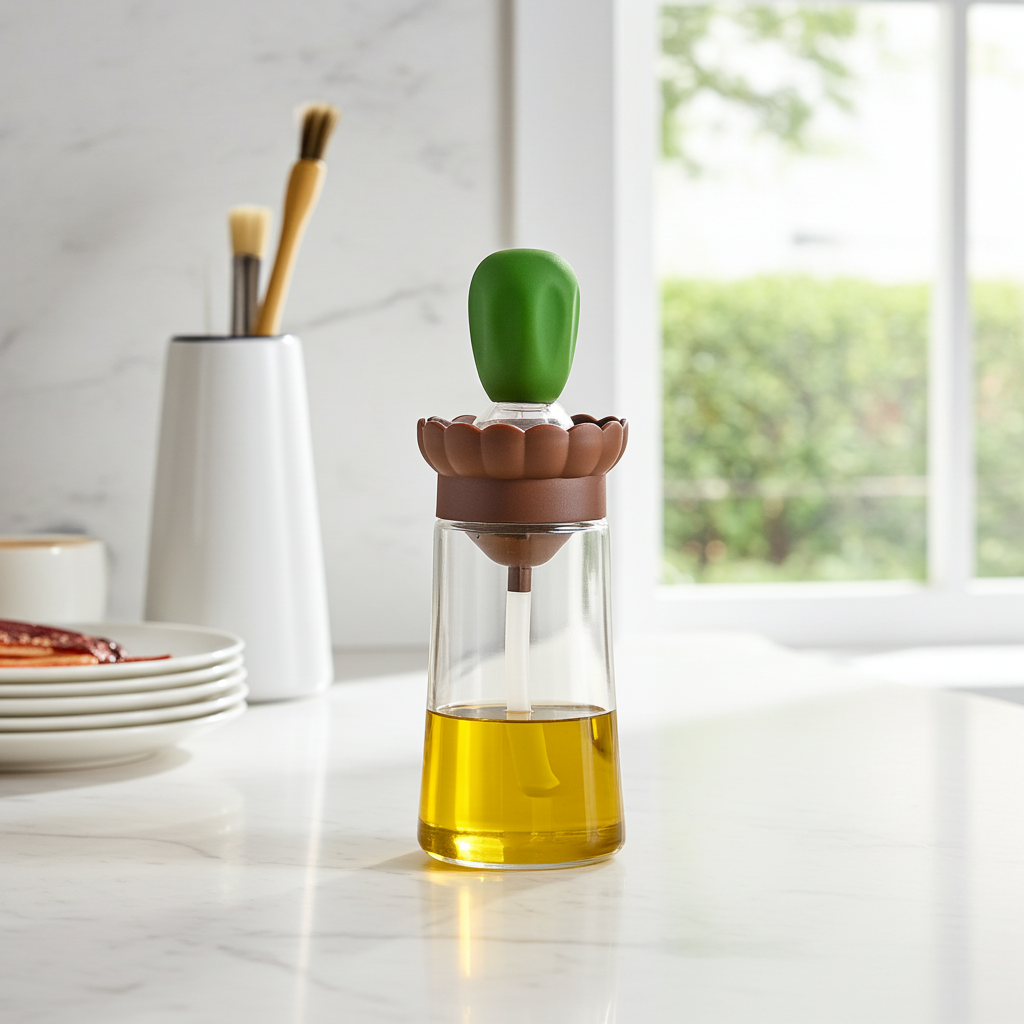 Aceitero con pincel de silicona por mayor - Bazar Mayorista