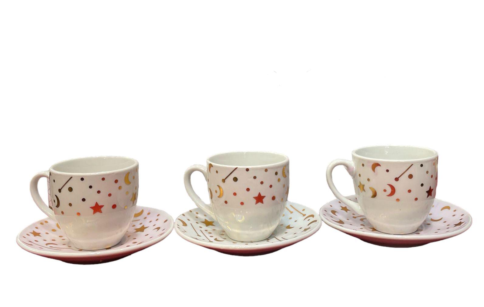 Set x6 tazas de cafe star por mayor - Bazar Mayorista