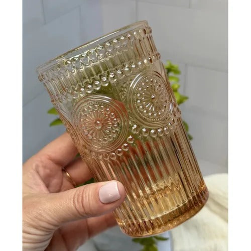 Vaso largo flower gold por mayor - Bazar Mayorista