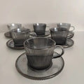 Set tazas de cafe line grey por mayor - Bazar Mayorista