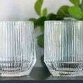 Vaso corto diamond line transparente por mayor - Bazar Mayorista